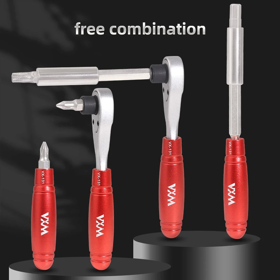 VXM Ратчет Ключ Велосипеден Инструмент Комплект с Помпа, Патч и Ремонт