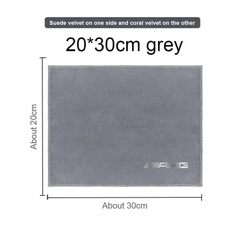 High-Quality Suede Glass Cleaning Cloth - Absorbent &amp; Traceless for Mercedes Benz Models (AMG GLC GLE GLB GLS W204 W205 W203 W211 W212 W213) S / 1PCS