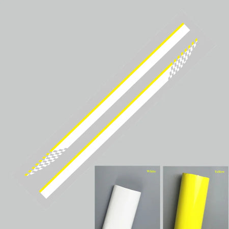 Fiat 124 Spider Car Door Side Skirt Stickers - 2pcs Racing Sport Vinyl Decals &amp; Auto Body DIY Accessories - Glossy Black, Matte Black, Silver, White, Gold White-Yellow