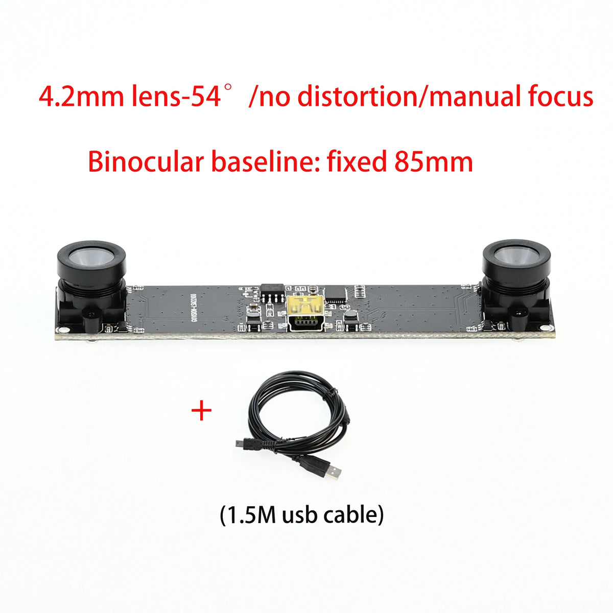 GXIVISION 720P Dual Lens USB Camera Module for 3D Depth and Face Recognition 4.2mm 54 degree