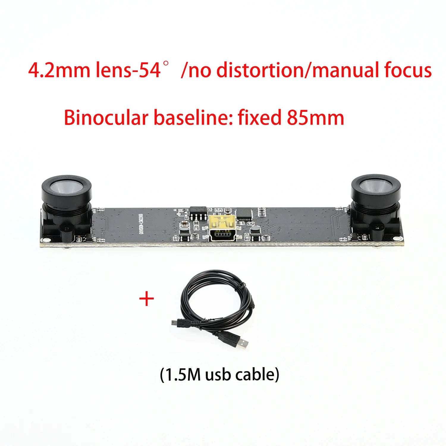 GXIVISION 720P Dual Lens USB Camera Module for 3D Depth and Face Recognition 4.2mm 54 degree
