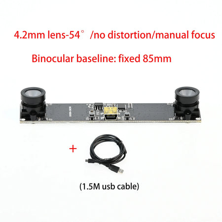 GXIVISION 720P Dual Lens USB Camera Module for 3D Depth and Face Recognition 4.2mm 54 degree