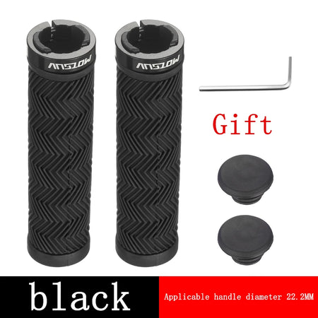 MOTSUV Bicycle Grips &ndash; Non Slip Lock Ring Design MTB black