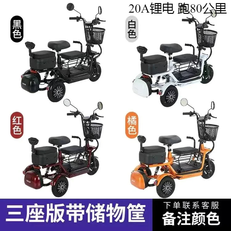 Electric Tricycle Family Carrier &ndash; 48V Lithium Battery 20A