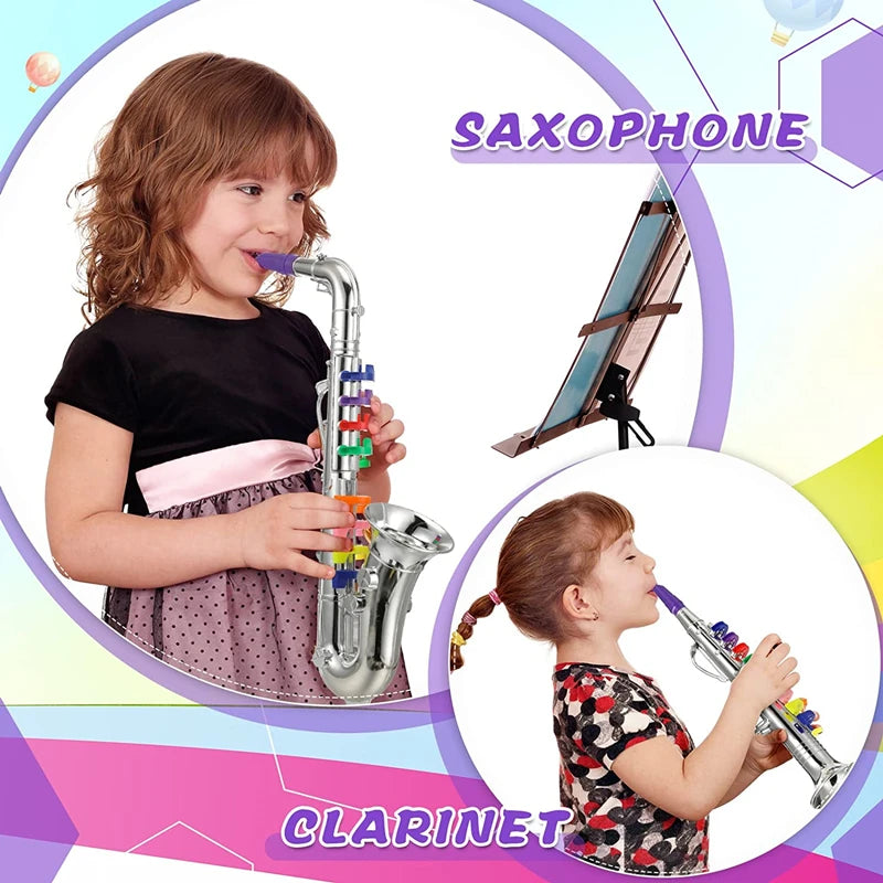 Children's Educational Toy Trumpet, Clarinet &amp; Saxophone Simulation Instruments for Early Learning