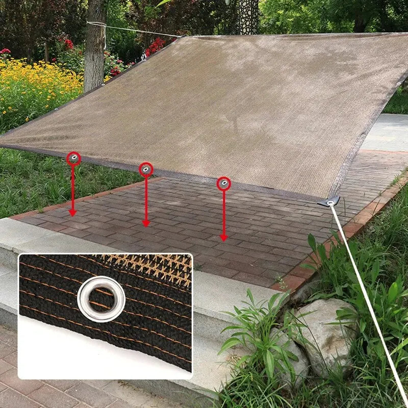 Coffee Brown HDPE UV-Resistant Sun Shade Sail for Outdoor Spaces