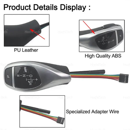 For BMW 1 Series E81 E82 E87 E88 2005-2011 PU Leather LED Gear Shift Knob Thumb Type Shifter Lever Head Retrofit Kit by InterCyprus Trading Ltd