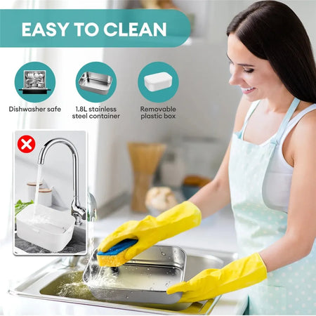 CkeyiN 220V 1.8L Lunch Box Warmer &ndash; 80W High Power Travel