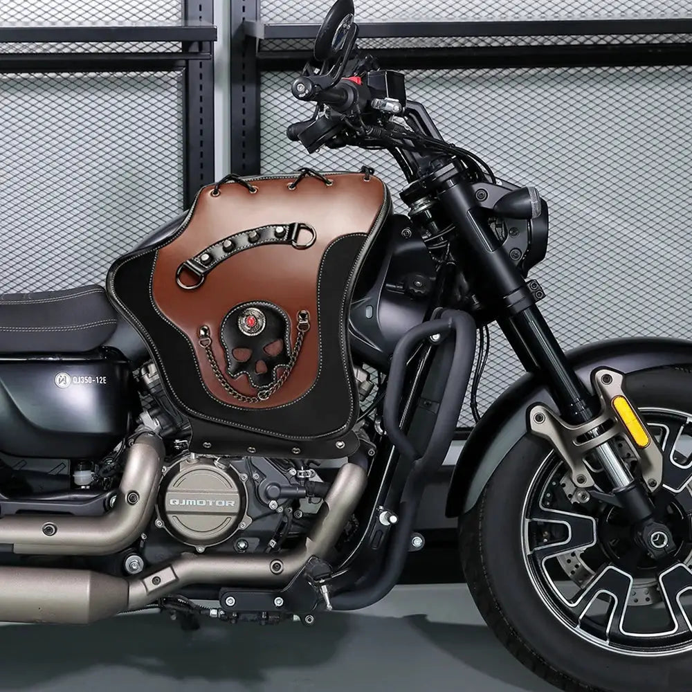Universal Leather Motorcycle Exhaust Heat Shield Anti Scald Guard Long Distance Riding Modified Accessories by InterCyprus Trading Ltd