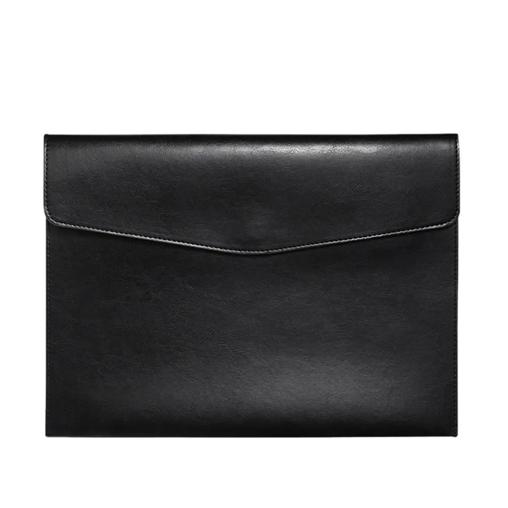 A4 A6 Leather Document Bag - Stylish &amp; Durable Office Briefcase black-A4