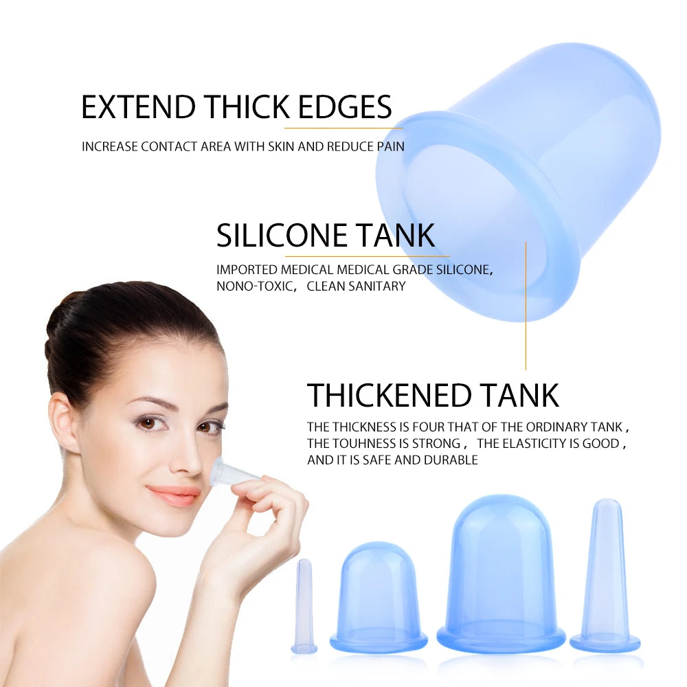 Silicone Facial Massage Cupping Set &ndash; Vacuum Massage Therapy
