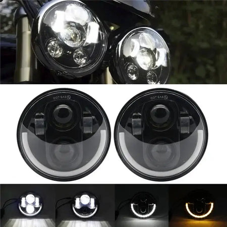 2x 5.75 inch led headlight High/Low beam halo for Speed Triple & Street Triple & Thunder 5 3/4" projector by InterCyprus Trading Ltd