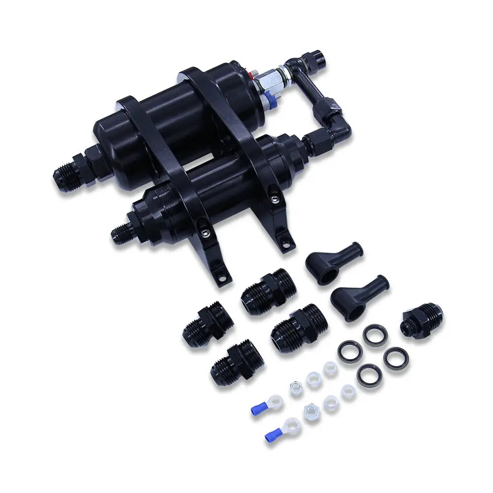 380LPH External Fuel Pump, with Dual Mounting Bracket Kit and Filter AN8 0580254044 99362010480 94650017 by InterCyprus Trading Ltd