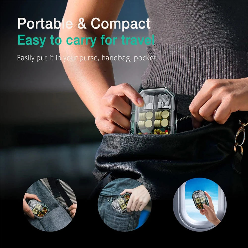 Compartment Small Pill Box &ndash; Compact and Moisture Proof Travel Organizer
