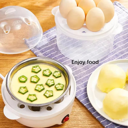 220V Multifunctional Electric Egg Boiler | Double Layer Egg Cooker &amp; Steamer