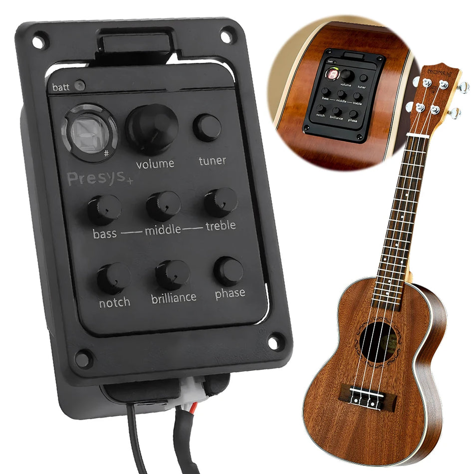 201 Klasyczna Gitara Akustyczna Preamp EQ Tuner Pickup Piezo