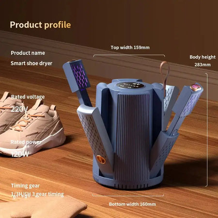 Shoe Dryer 2 Pairs Foldable Portable UV Sterilization