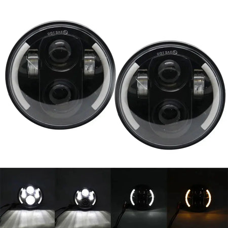 2x 5.75 inch led headlight High/Low beam halo for Speed Triple & Street Triple & Thunder 5 3/4" projector by InterCyprus Trading Ltd