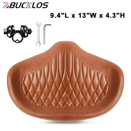 BUCKLOS Extra Wide Bicycle Saddle Oversize Bike Seat Shock Absorption Bicycle Seat for Peloton Exercise Bike Ebike Cruiser Bikes by InterCyprus Trading Ltd