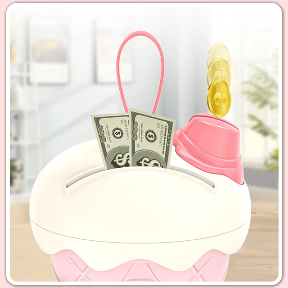 Kids Piggy Bank Ice Cream Hut &ndash; Kawaii Large Capacity Savings Box