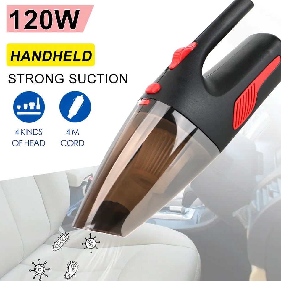 Belaidis automobilinis dulkių siurblys, drėgnas ir sausas, 120W 5000Pa siurbimo galia