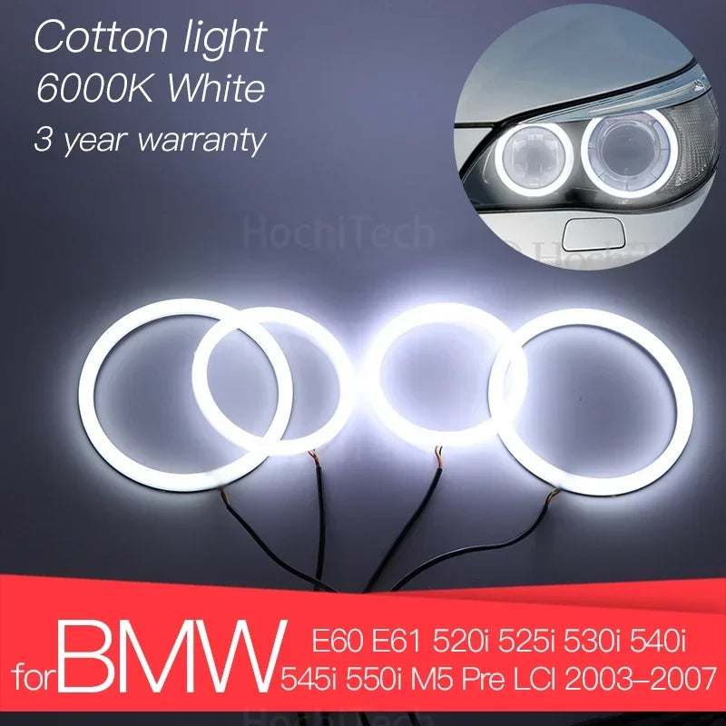 Kit de Ojos de Ángel LED Blanco para BMW E60 E61 520i 530i M5 Pre LCI
