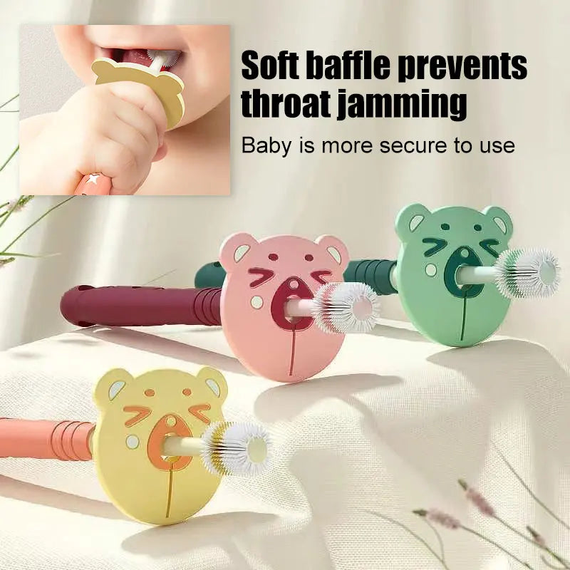 360 Degree Soft Silicone Baby Toothbrush for Children Aged 0-6 Years