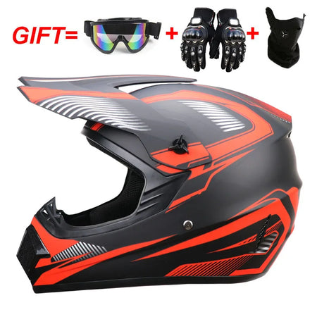 Premium Full Face Off-Road Motorcycle Helmet with 3 Free Gifts