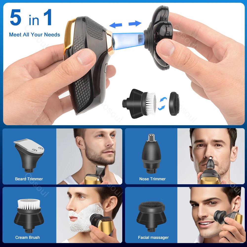 COSOUL V8 Electric Shaver for Men - Powerful 7D Rotary Head Razor