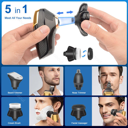 COSOUL V8 Electric Shaver for Men - Powerful 7D Rotary Head Razor