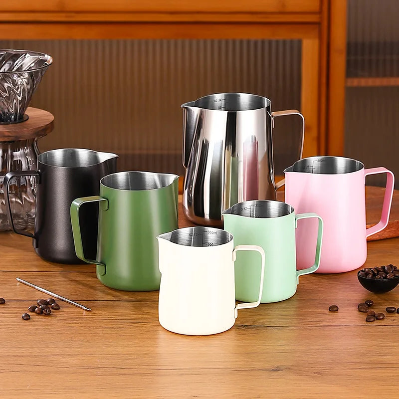 WUWANLI Stainless Steel Milk Frothing Pitcher &ndash; Precision Measurement for Perfect Latte Art
