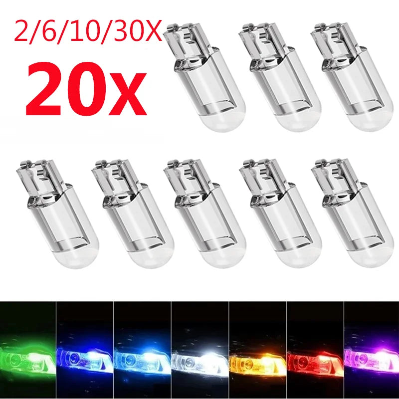 Car LED T10 W5W Canbus Glass COB 6000K Reading Lamp - 12V White / 30pcs
