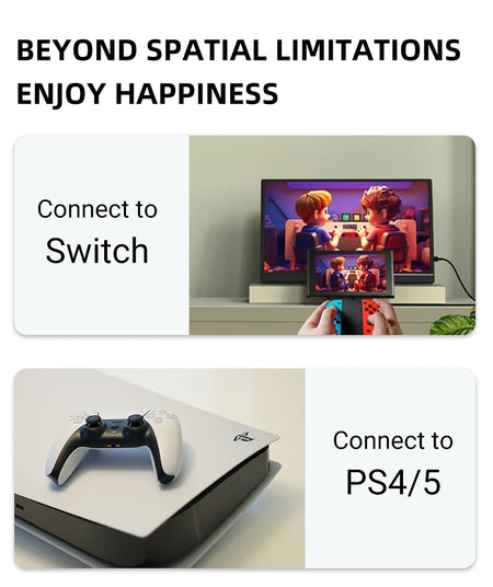 ZSUS 16" Portable Monitor - 1200P IPS Screen for Gaming &amp; Travel