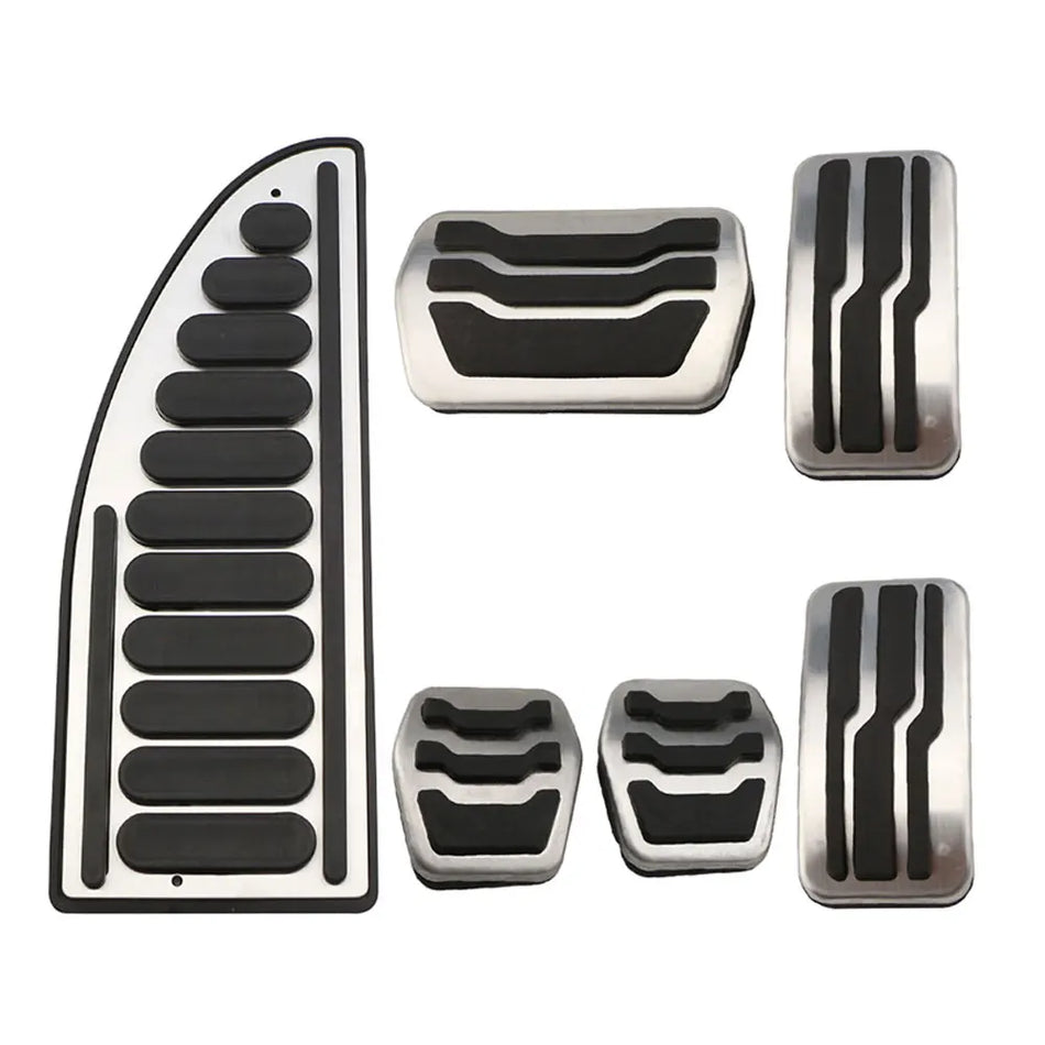 Ford Focus Kuga Pedal Covers Gas and Brake Stainless Steel Rubber