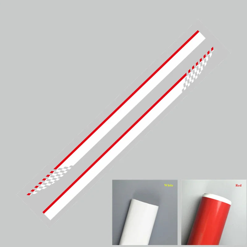 Fiat 124 Spider Car Door Side Skirt Stickers - 2pcs Racing Sport Vinyl Decals &amp; Auto Body DIY Accessories - Glossy Black, Matte Black, Silver, White, Gold White-Red