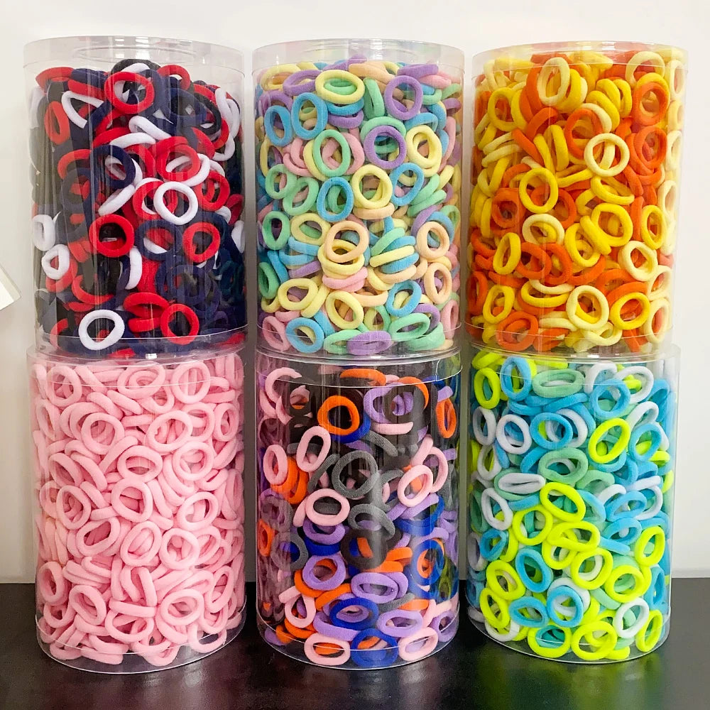 50PCS Colourful Nylon Elastic Hair Ties for Girls and Babies
