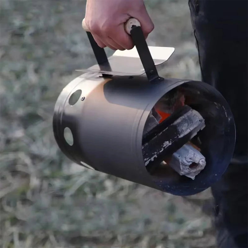 Portable Stainless Steel Charcoal Stove for Camping and Grilling