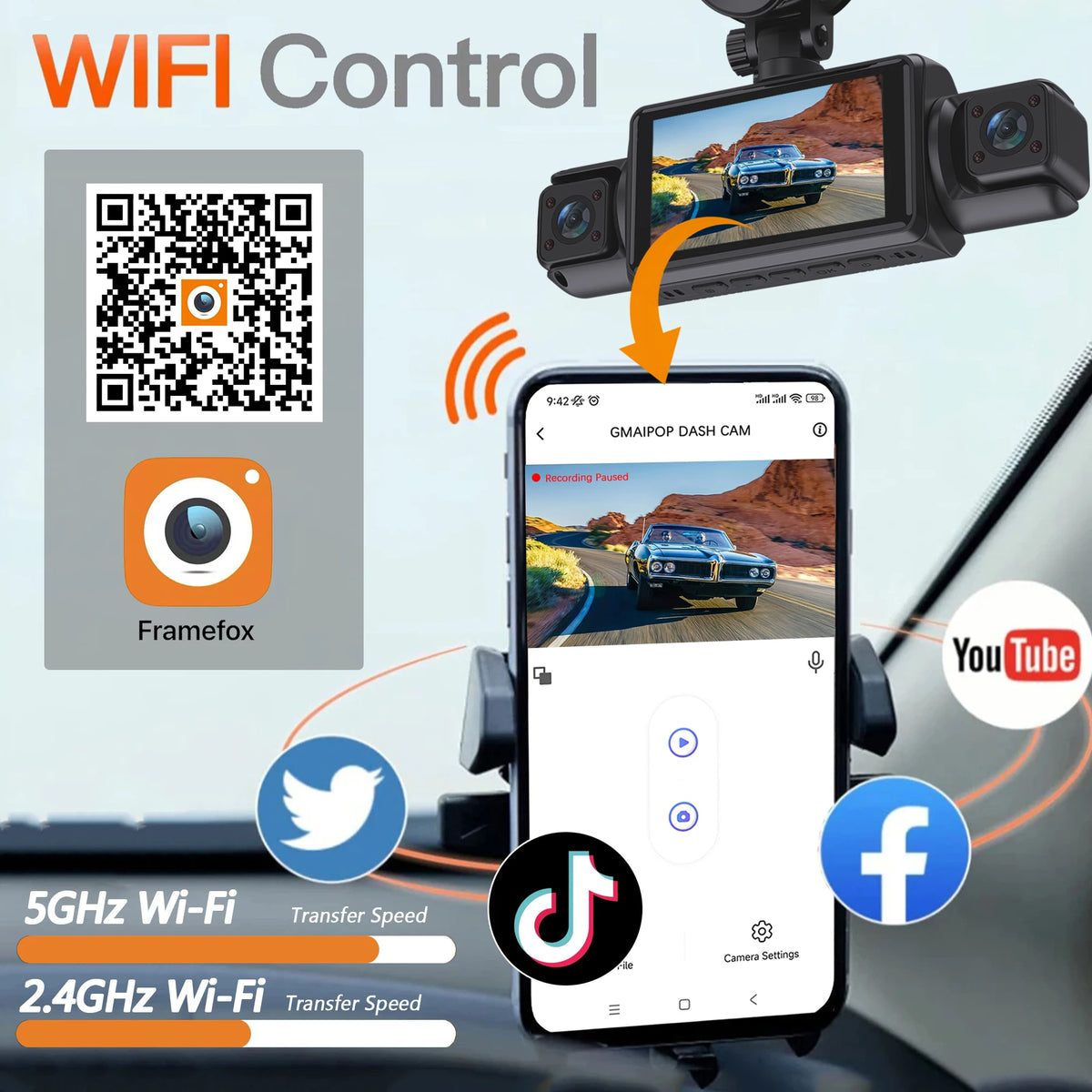 4 Channel WiFi Car Dash Cam
