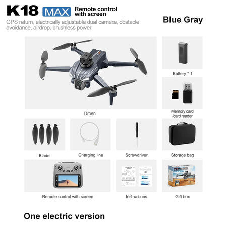 K18 Max K19 Max RC Drone &ndash; 4K Dual Camera With GPS Foldable K18 Max