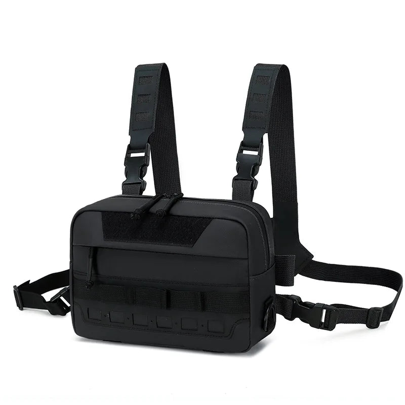 Outdoor Climbing Vest Bag Tactical Chest Rig &ndash; Laser Molle Black