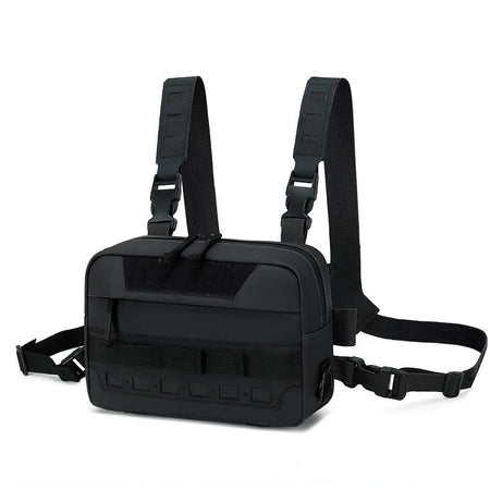 Outdoor Climbing Vest Bag Tactical Chest Rig &ndash; Laser Molle Black