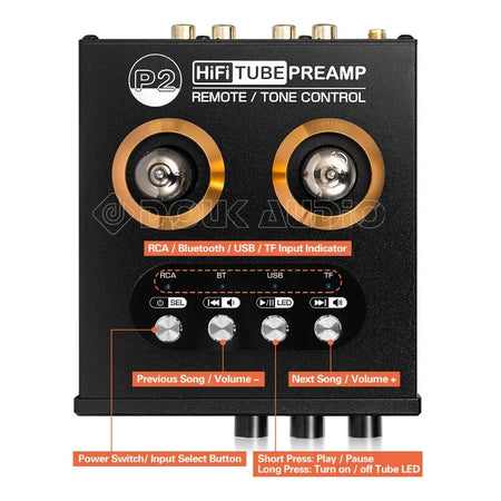 Douk Audio P2 HiFi Vacuum Tube Preamp &amp; Bluetooth Receiver