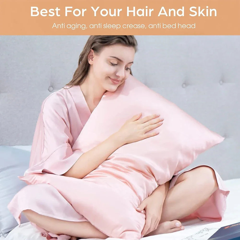 NoEnName_Null 100% Pure Real Silk Pillowcase &ndash; Soft Breathable Comfort for Hair and Skin