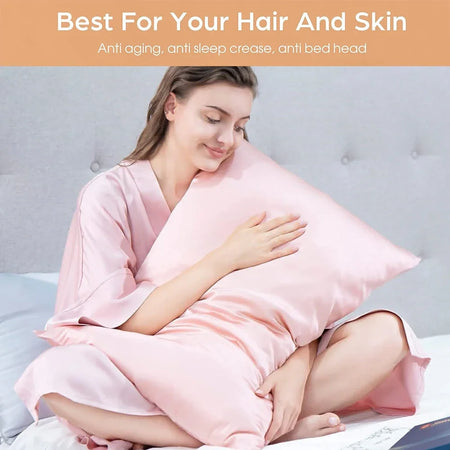 NoEnName_Null 100% Pure Real Silk Pillowcase &ndash; Soft Breathable Comfort for Hair and Skin