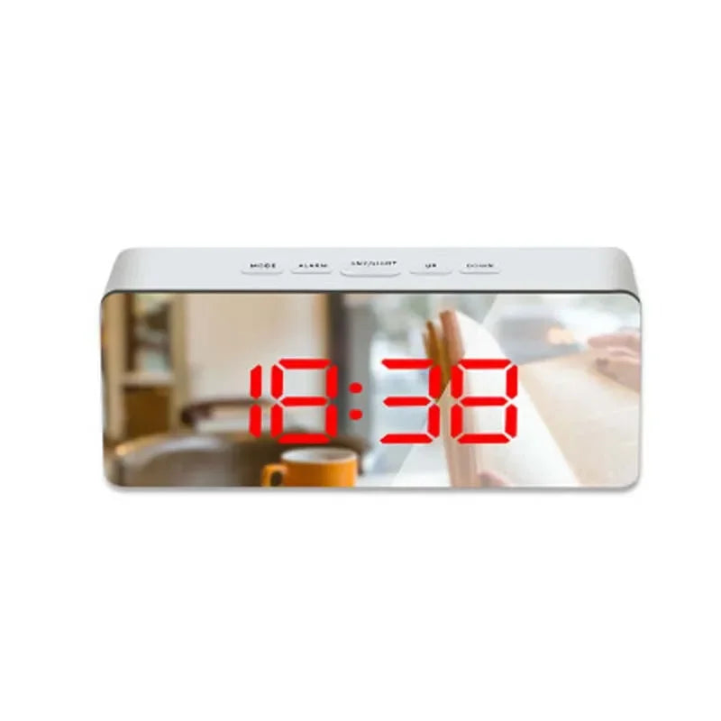 LED Mirror Alarm Clock &ndash; Large Display with Snooze Function A07