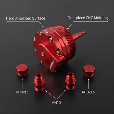 Aluminum Oil Cooler Cap With AN10 Fittings For BMW E46 E39 E60 X3 X5 by InterCyprus Trading Ltd