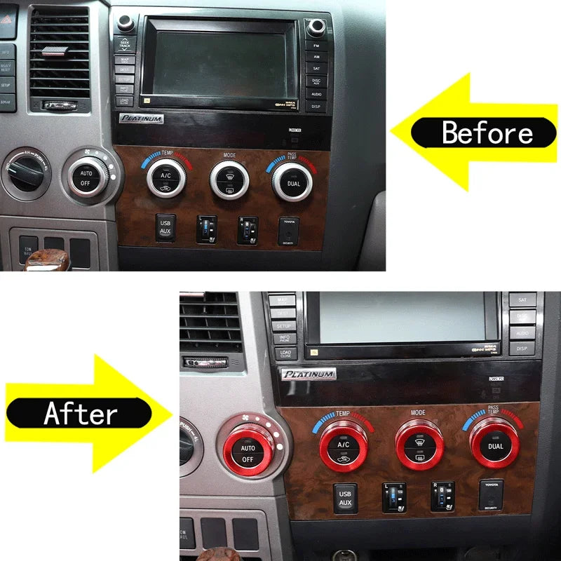 Δακτύλιος κουμπιού από κράμα αλουμινίου κόκκινο ασημί Toyota Tundra 2007-2013