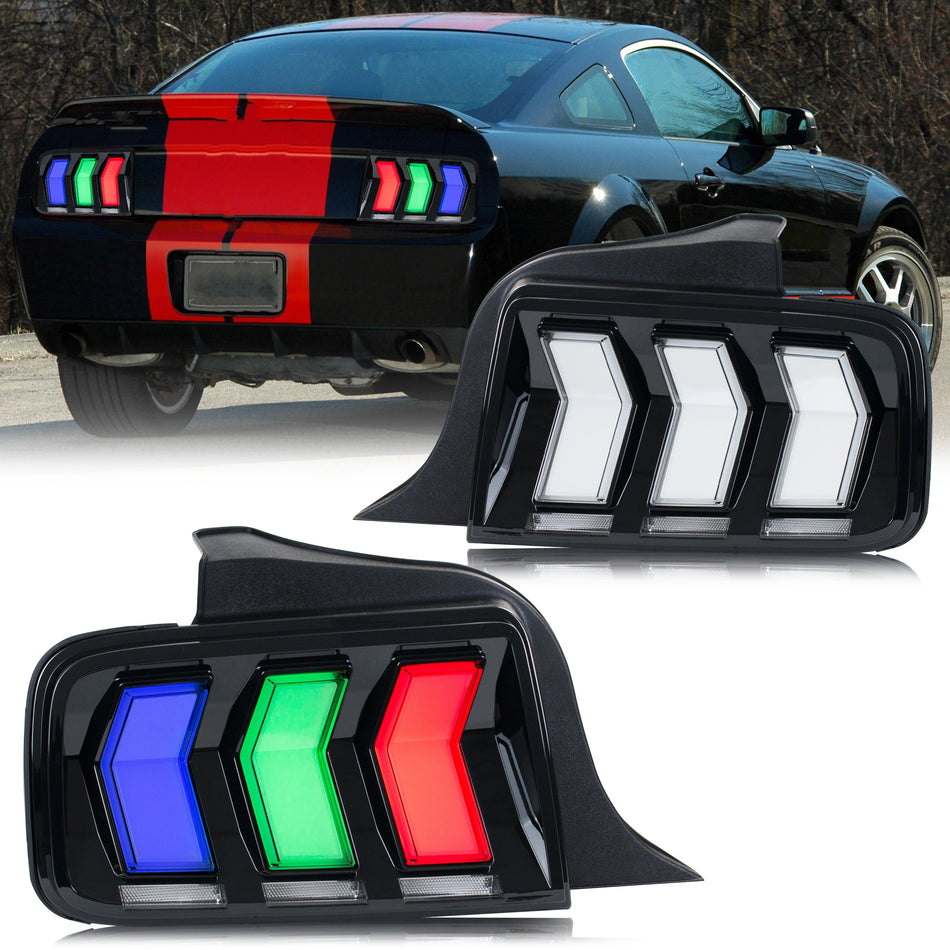 Ford Mustang 2005-2009 S197 GT Shelby LED RGB Tail Lights Color Change