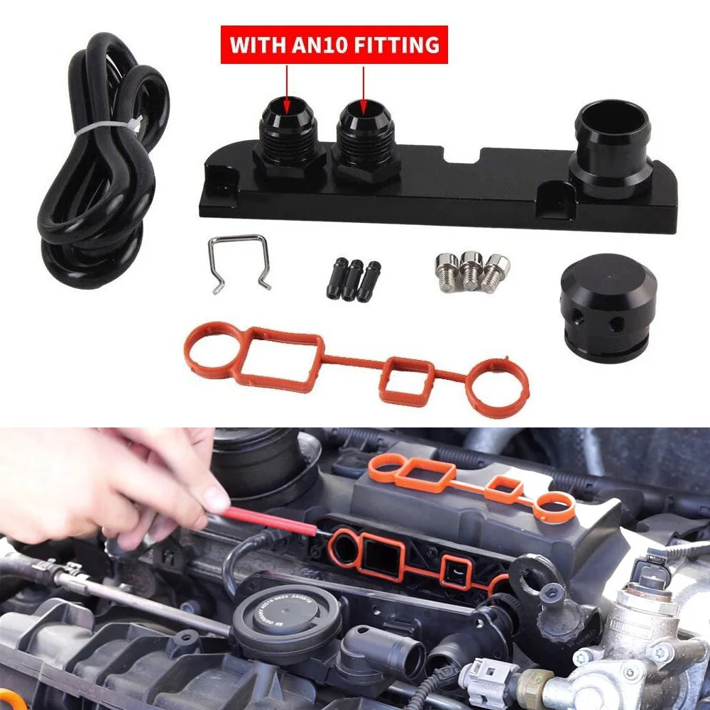 Aluminum PCV Adapter Set for VW Audi Seat Skoda 2.0 TFSI EA113 Gen 1 2 by InterCyprus Trading Ltd