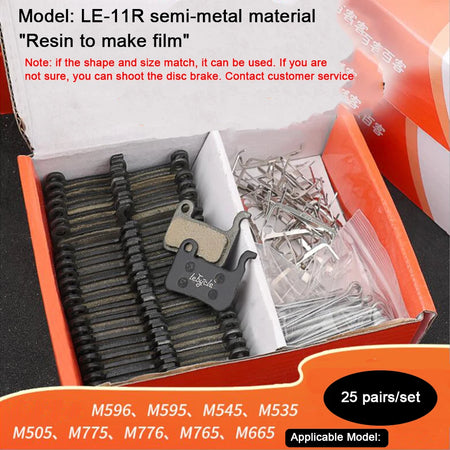 25 Pair MTB Disc Brake Pads B01S &ndash; Universal Compatibility LE-11 Resin